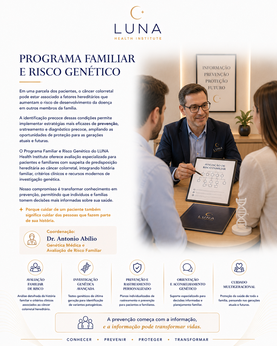 Ilustração de consulta sobre risco genético familiar