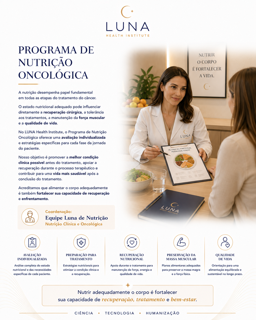 Ilustração de atendimento em nutrição oncológica